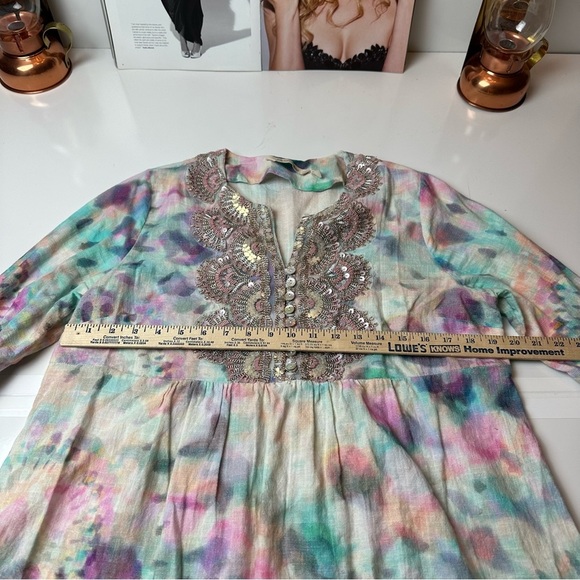 Soft Surroundings Pink and Purple Embellished Blouse - Picture 6 of 10